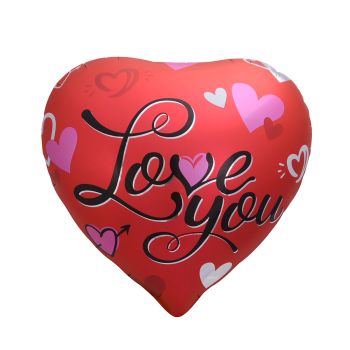 Balon inima rosie Love you - 43 cm