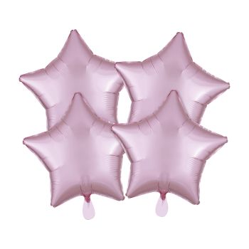4 baloane stea roz satinat - 48 cm