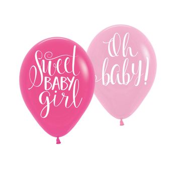 6 baloane Baby Girl - 27.5 cm