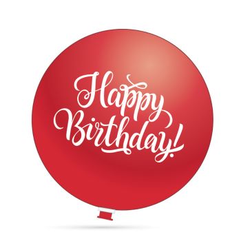 Balon jumbo Happy Birthday rosu - 70 cm