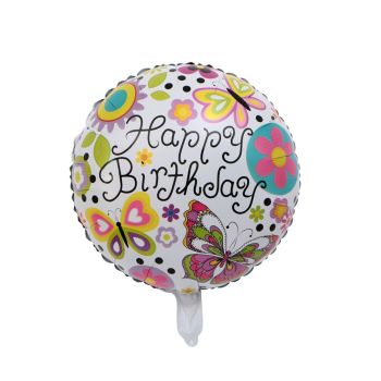 Balon rotund Happy Birthday 43 cm