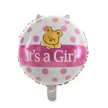 Balon rotund It's a girl roz - 43 cm