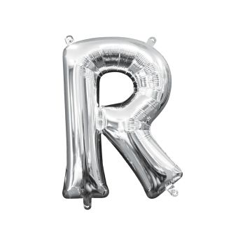 Mini balon folie argintiu litera R - 33 cm
