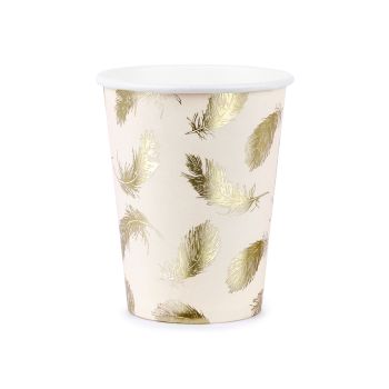6 pahare cu fulgi aurii - 220 ml