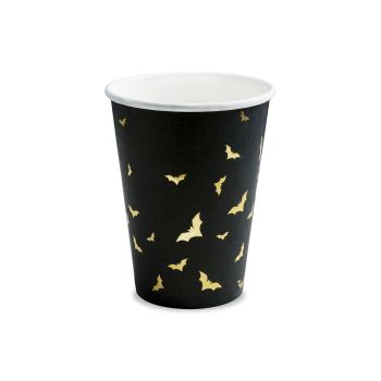 6 pahare negre cu lilieci - 220 ml