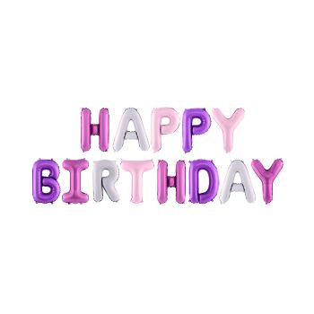 Baloane Happy Birthday colorate - 340 x 40 cm