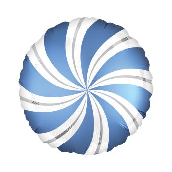 Balon acadea bleu cu alb satinat - 45 cm