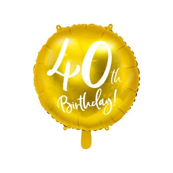 Balon auriu aniversare 40 ani - 45 cm