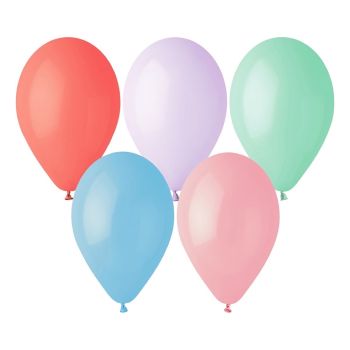 100 baloane asortate pastel Gemar - 26 cm