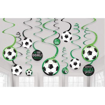 12 decorațiuni spirală fotbal