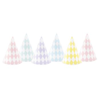 6 coifuri multicolore cu romburi - 16 cm
