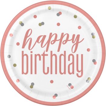 8 farfurii Happy Birthday - 22 cm