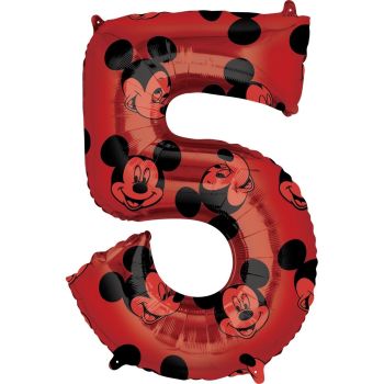 Balon cifra 5 cu Mickey - 66 cm