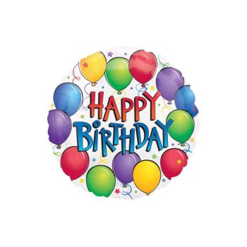 Balon folie Happy Birthday - 43 cm