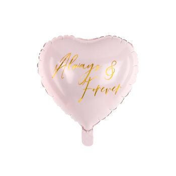 Balon folie inimă roz Always and forever - 45 cm