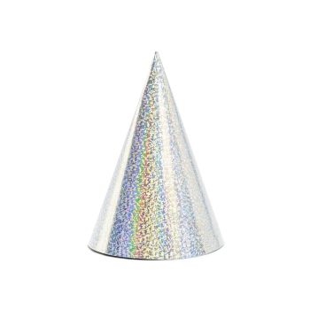 6 Coifuri argintii holografice - 16 cm
