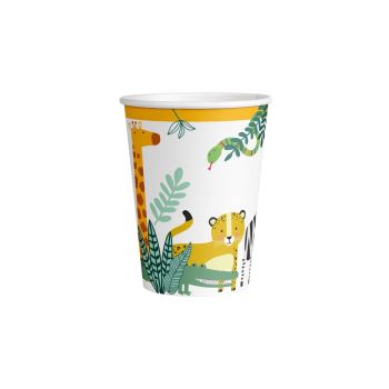 8 pahare cu animale sălbatice - 250 ml