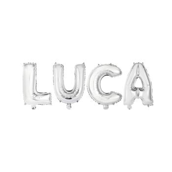 Baloane folie argintii nume LUCA