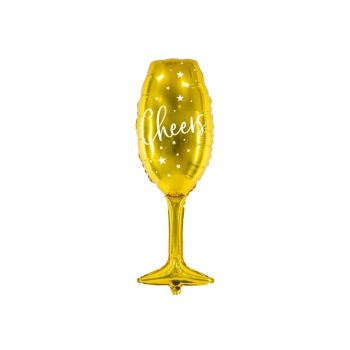 Balon auriu pahar șampanie - 28 x 80 cm