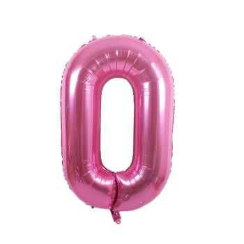 Balon folie cifra 0 roz - 86 cm