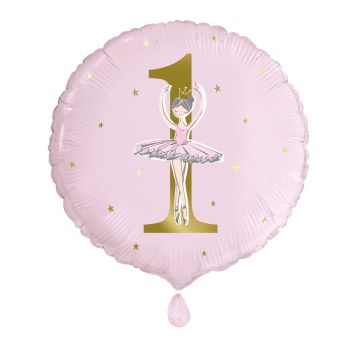 Balon folie prima aniversare balerină - 45 cm