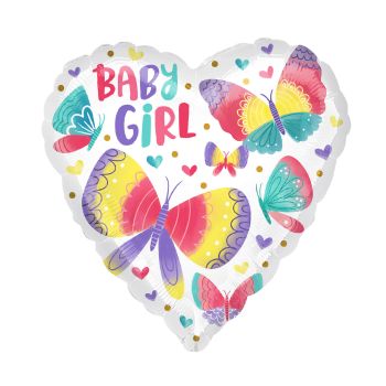 Balon inimă Baby Girl - 43 cm