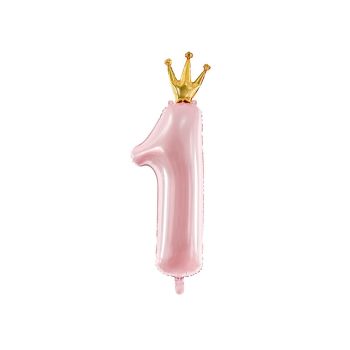 Balon roz cifra 1 - 90 cm