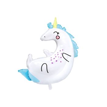 Balon Unicorn alb - 70 x 75 cm