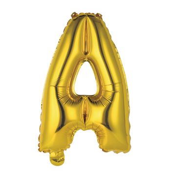Mini balon auriu litera A - 34 cm