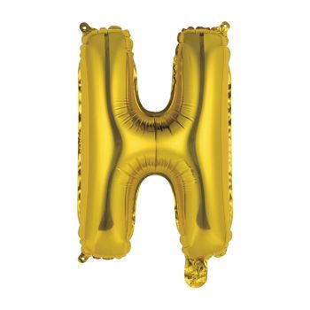 Mini balon auriu litera H - 34 cm