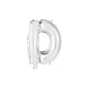 Mini balon folie argintiu litera D - 33 cm