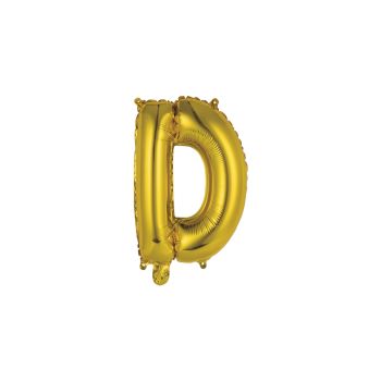 Mini balon folie auriu litera D - 33 cm