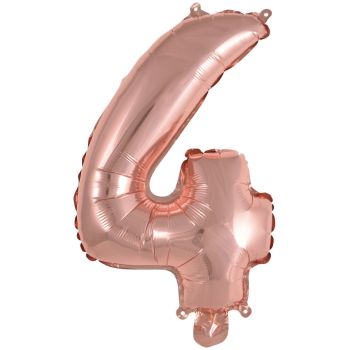 Mini balon roz gold cifra 4 - 35 cm