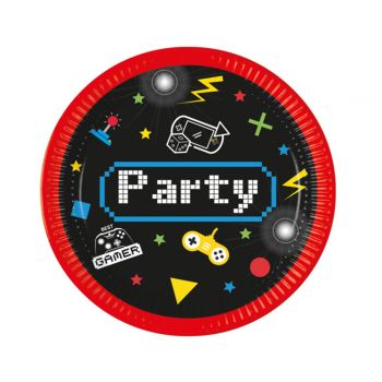 8 farfurii Gaming party - 23 cm