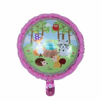 Balon rotund cu animalele padurii - 43 cm