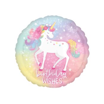 Balon rotund cu Unicorn - 43 cm