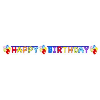 Banner Happy Birthday cu baloane - 1.7 m