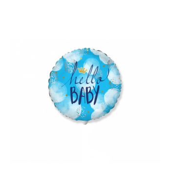 Mini balon bleu Hello Baby - 35 cm