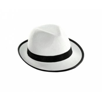 Pălărie albă cu bandă neagră