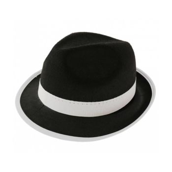Pălărie neagră cu bandă albă