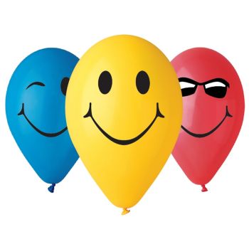 5 baloane Smiley - 30 cm