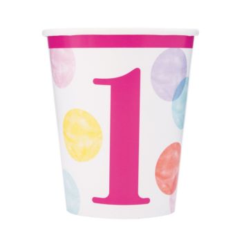 8 pahare prima aniversare roz - 270 ml