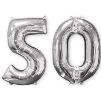 Baloane argintii aniversare 50 ani
