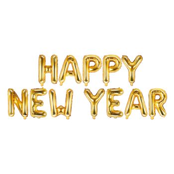 Baloane Happy New Year aurii - 369x46 cm