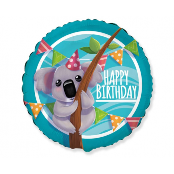 Balon Happy Birthday cu Koala - 47 cm