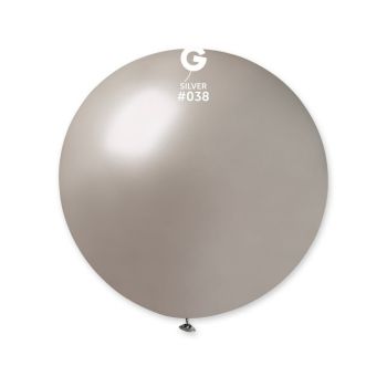 Balon jumbo argintiu metalic Gemar - 80 cm