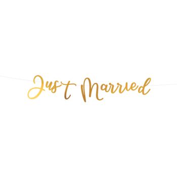 Banner auriu Just Married