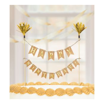 Decorațiune pentru tort aurie - 15 x 20 cm