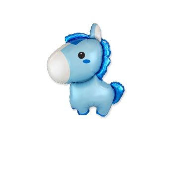 Mini balon baby ponei bleu 35 cm