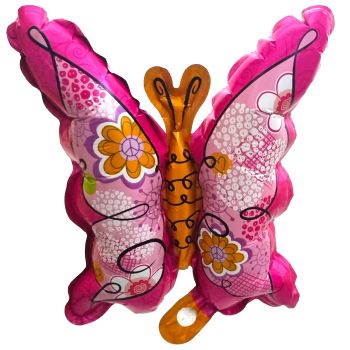 Mini balon fluture roz - 25x24 cm